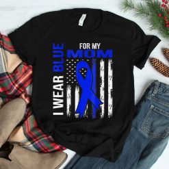 I Wear Blue For My Mom Diabetes Awareness American Flag Shirt