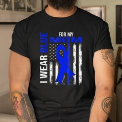 I Wear Blue For My Mom Diabetes Awareness American Flag Shirt