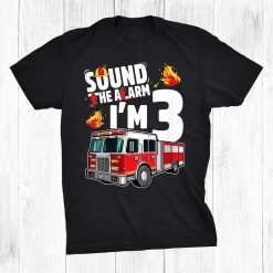 Kids Fire Truckrd Birthday Boy Firefighter Year Old Shirt
