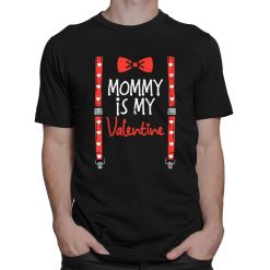 Kids Red Mommy My Valentine Suspenders Valentines Day Shirt