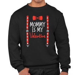 Kids Red Mommy My Valentine Suspenders Valentines Day Shirt