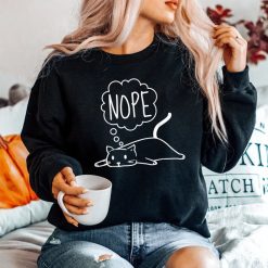 Lazy Bored Cat For Cat Mom Cat Dad Cat Lover No Meme Shirt