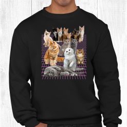 Meh Kawaii Kitten Crazy Cat Lovers Cat Mom Cat Dad Retro Shirt