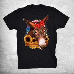 Mexican Serape Glasses Donkey Mom Western Rodeo Cowgirl Girl Shirt
