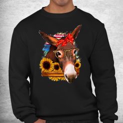 Mexican Serape Glasses Donkey Mom Western Rodeo Cowgirl Girl Shirt