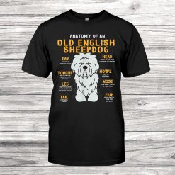 Old English Sheepdog Anatomy Funny Dog Mom Dad Shirt
