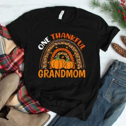 One Thankful Grandmom Rainbow Pumpkin Thanksgiving Shirt