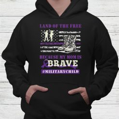 Purple Up Military Kids Land Of The Free My Mommy Is Brave Shirt