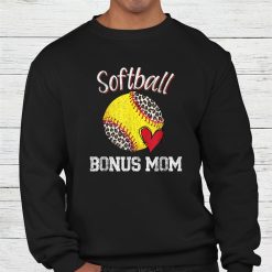 Softball Bonus Mom Leopard Tee Ball Shirt