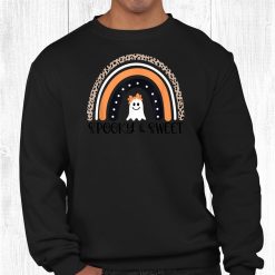 Spooky And Sweet Mommy And Me Leopard Ghost Rainbow Shirt
