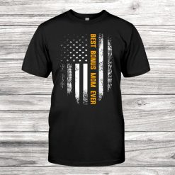 Vintage Best Bonus Mom Ever American Flag Shirt