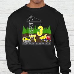 3 Years Birthday Excavator Crane Truck Shirt