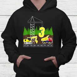3 Years Birthday Excavator Crane Truck Shirt