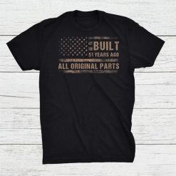 51st Birthday Built 51 Years American Flag Camo Shirt