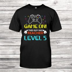 5th Birthday Gamer Game On Level Unlocked Years Old Shirt