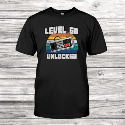 60th Birthday Gift Level Sixty Unlocked Retro Vintage Shirt