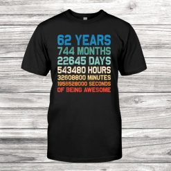62 Years Old2nd Birthday Gift Vintage Retro44 Months Shirt