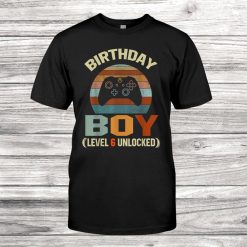 6th Birthday Boy Years Old Level Unlocked Video Gamer Shirt
