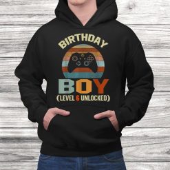 6th Birthday Boy Years Old Level Unlocked Video Gamer Shirt
