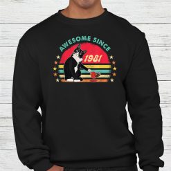 Awesome Since 1981 Cat 41st Birthday Shirt