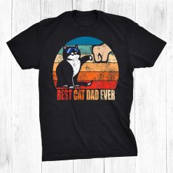 Best Cat Dad Ever Paw Fist Bump Funny Shirt