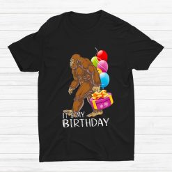 Bigfoot Happy Birthday To Me Cake Balloons Sasquatch Shirt