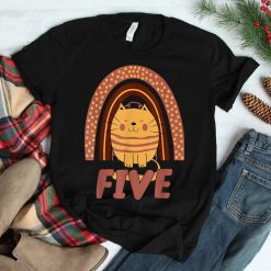 Cat Rainbow 5th Birthday Kids Boys Five Pre-k Kittens Cute Shirt