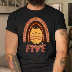 Cat Rainbow 5th Birthday Kids Boys Five Pre-k Kittens Cute Shirt