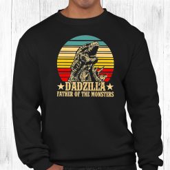 Dadzilla Father Of The Monsters Retro Vintage Sunset Shirt