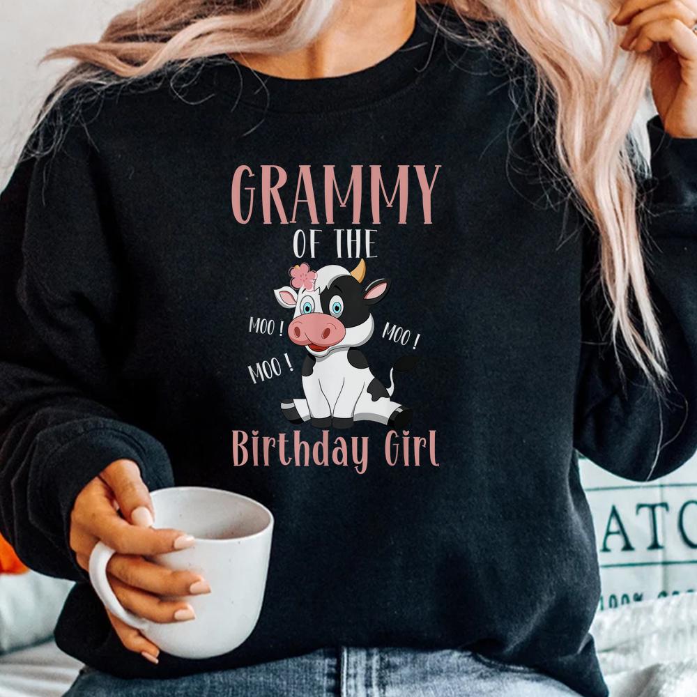 Grammy Of The Birthday Girl Cow Girl Party Birthday Shirt
