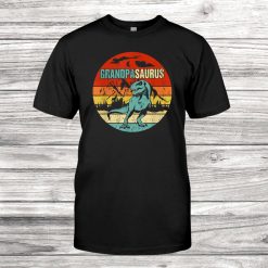 Grandpasaurus Granddad Birthday Gift T Rex Grandpa Saurus Shirt