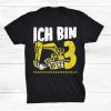 Kids Achtung Ich Bin 2 Digger Shirt Construction Site Childrens Birthday Party Shirt