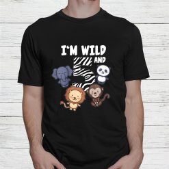 Kids I'm Wild And Five Zoo Birthday Jungle Safari Animals Shirt
