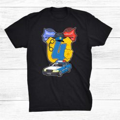 Kids Police Childrens 4th Birthday 4 Years Policeman Car Costume Shirt