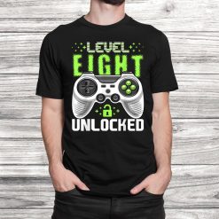 Level Unlocked Video Gamerth Birthday Shirt Gift Boys Black