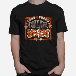 Loud And Proud Cheer Mom Orange Team Leopard Shirt