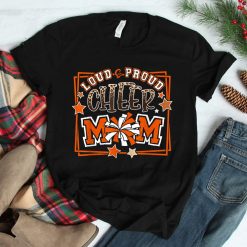 Loud And Proud Cheer Mom Orange Team Leopard Shirt