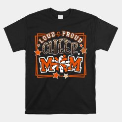 Loud And Proud Cheer Mom Orange Team Leopard Shirt