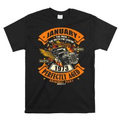Mens Man Myth Legend January 1973 50th Birthday Tee 50 Years Old Shirt