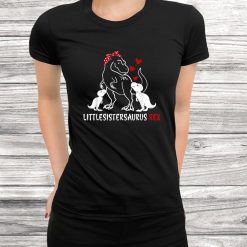 Retro Vintage Little Sistersaurus Rex Gifts Family Birthday Shirt