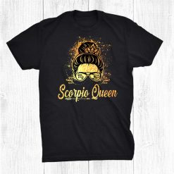 Scorpio Queen Cute Girl Face Zodiac Sign Funny Birthday Shirt