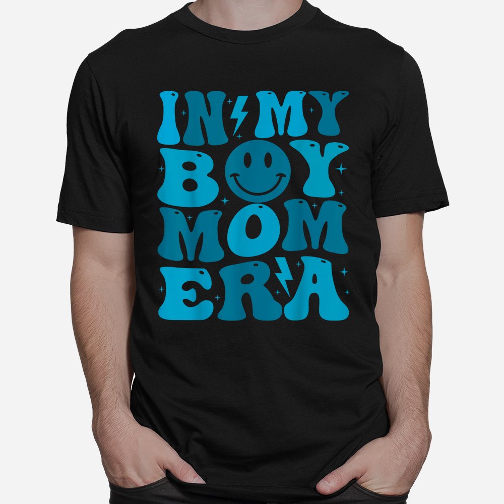 Smile Face In My Boy Mom Era Groovy Mom Of Boys Shirt
