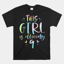 This Girl Is Officially 9 Nine Year Old 9th Birthday Shirt