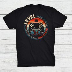 Vintage Game Controller 30 Birthday Gift Unlocked Level 30 Shirt