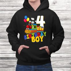 Youthth Birthday Train Boys Girls Years Old I'm Four Shirt