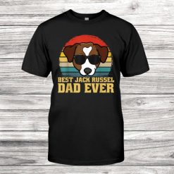 Best Jack Russel Dog Papa Dad Father Puppy Funny Retro Shirt