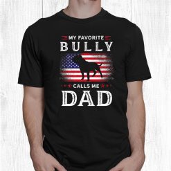Bully Or Pitbull Dog Owner Usa Vintage Flag Dad Shirt