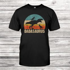 Dadasaurus Dinosaur Dadasaurus Saurus Two Kids Fathers Shirt
