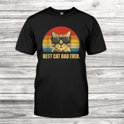 Mens Best Cat Dad Ever Shirt Vintage Cat Father Dad Shirt