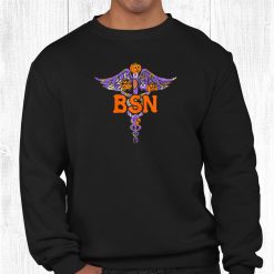 Bachelor Of Science Nursing Bsn Halloween Pattern Caduceus Shirt